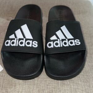 Adidas Slides Men's Smooth Casual Everyday Slippers Black